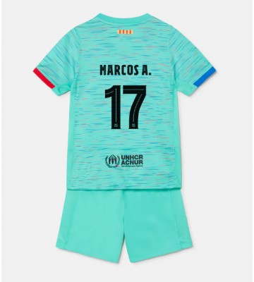 Barcelona Marcos Alonso #17 Tredjeställ Barn 2023-24 Kortärmad (+ Korta byxor)